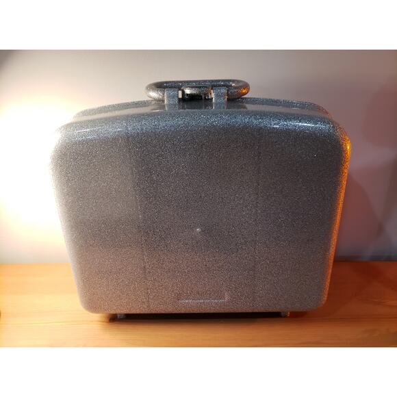 Caboodles Liquid Metallics Silver Glitter Makeup Case Organizer W/Mirror - Picture 4 of 6